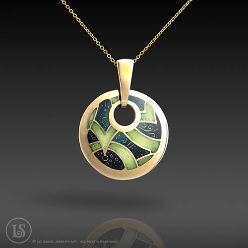 Dreamweaver Small Pendant, Bronze