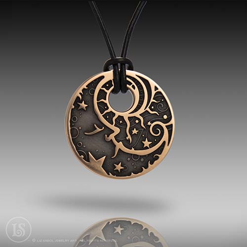 Man in the Moon Pendant, Copper