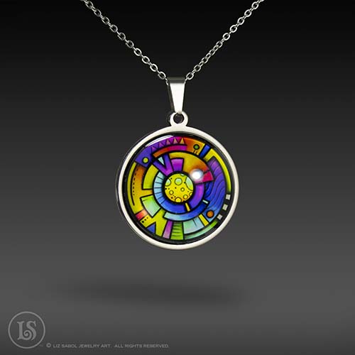 Abstract Dreams 4 Pendant, Glass, Stainless Steel