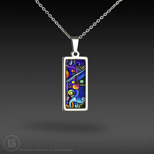 Abstract Dreams 1 Pendant, Glass, Stainless Steel