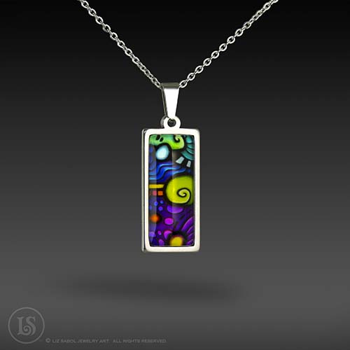 Abstract Dreams 3 Pendant, Glass, Stainless Steel